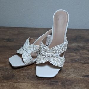 Elegant Cream Women's Heeled Sandals